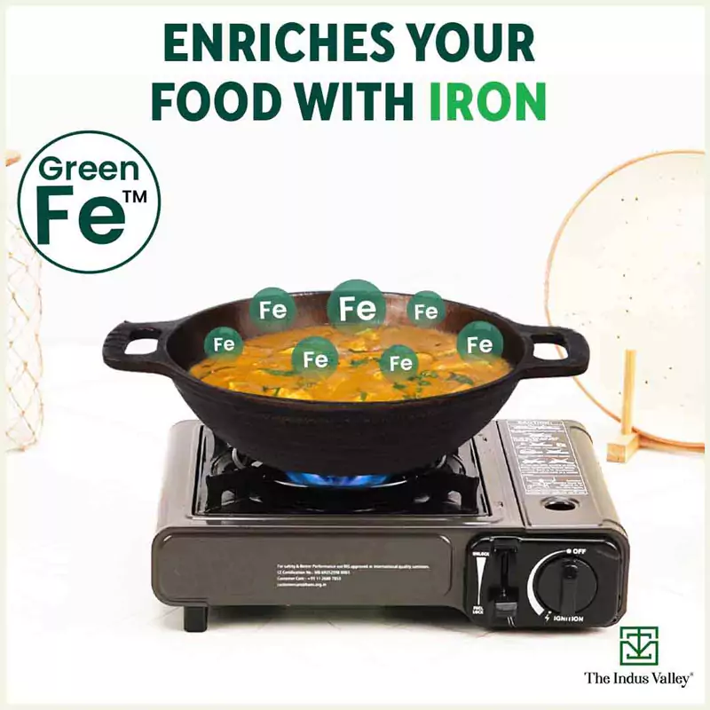 Super Smooth Cast Iron (25.4cm)Kadai+(28cm)Tawa+ Free 400 Tadka Pan, Kitchen set for Home, 100% Pure, Toxin-free, Naturally Nonstick - Image 6