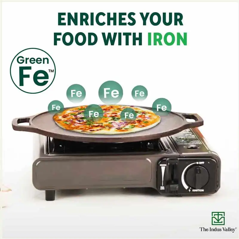 CASTrong Cast Iron Roti/Dosa Tawa 30.2cm, Pre-seasoned, Naturally Nonstick, 100% Pure, Toxin-free, Induction 2.4kg - Image 6
