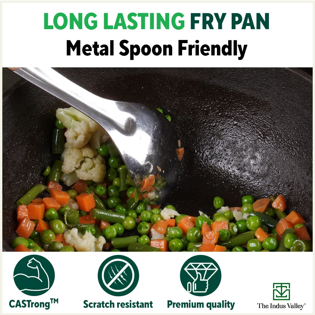 CASTrong Cast Iron Fish Fry Pan 22.4/25cm, Pre-seasoned, Naturally Nonstick, 100% Pure, Toxin-free, Induction - Image 10