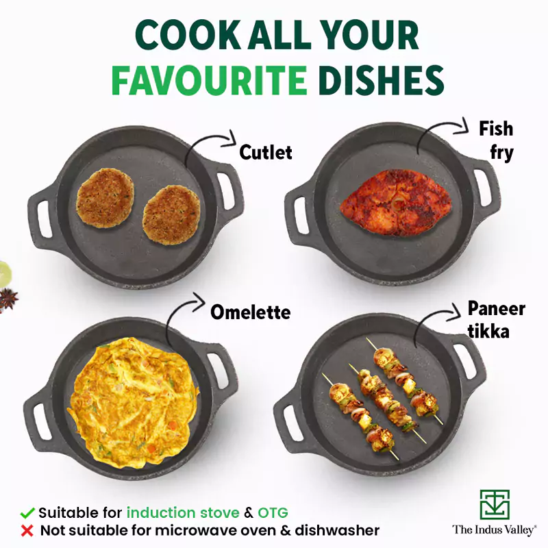 CASTrong Cast Iron Fish Fry Pan 22.4/25cm, Pre-seasoned, Naturally Nonstick, 100% Pure, Toxin-free, Induction - Image 11