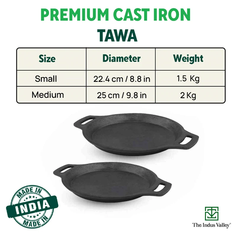 CASTrong Cast Iron Fish Fry Pan 22.4/25cm, Pre-seasoned, Naturally Nonstick, 100% Pure, Toxin-free, Induction - Image 3
