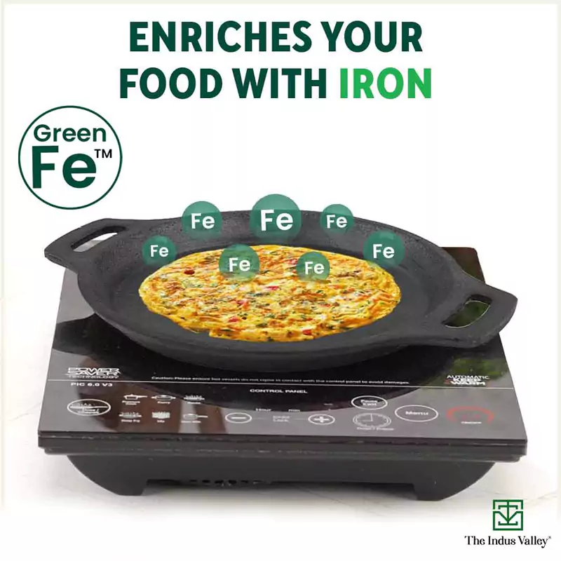 CASTrong Cast Iron Fish Fry Pan 22.4/25cm, Pre-seasoned, Naturally Nonstick, 100% Pure, Toxin-free, Induction - Image 6