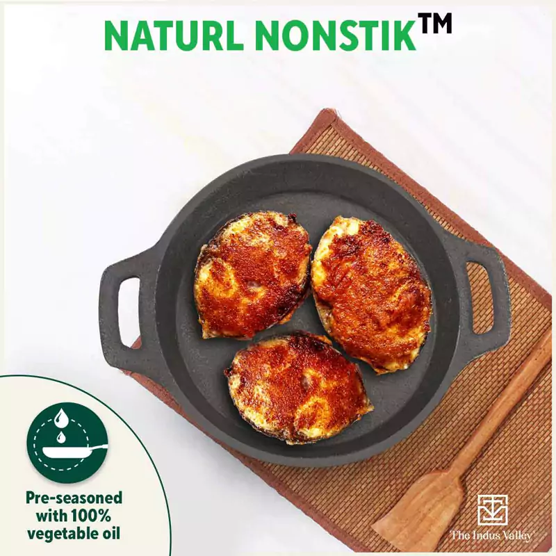 CASTrong Cast Iron Fish Fry Pan 22.4/25cm, Pre-seasoned, Naturally Nonstick, 100% Pure, Toxin-free, Induction - Image 8