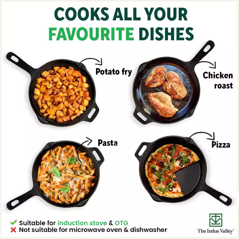 Super Smooth Cast Iron Fry Pan 1.3/1.7L, 100% Pure, Toxin-free,Pre-seasoned, Induction, Non-stick - Image 11