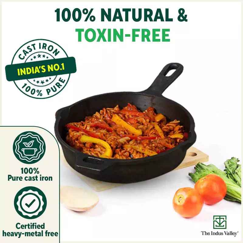 Super Smooth Cast Iron Fry Pan 1.3/1.7L, 100% Pure, Toxin-free,Pre-seasoned, Induction, Non-stick - Image 5