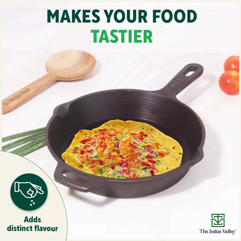 Super Smooth Cast Iron Fry Pan 1.3/1.7L, 100% Pure, Toxin-free,Pre-seasoned, Induction, Non-stick - Image 9