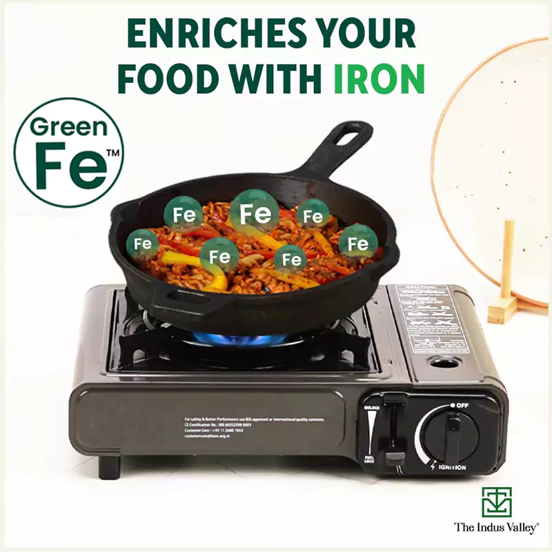Super Smooth Cast Iron Frypan 1.7L , Pre-seasoned, Nonstick, 100% Pure,Toxin-free, Free ₹400 Tadka Pan - Image 5