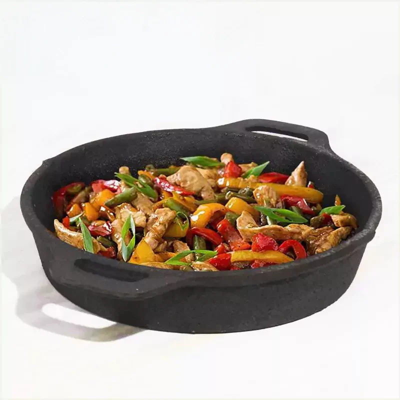 CASTrong Cast Iron Fry Pan 24.6cm, 1.8L, 2 Handles, Pre-seasoned, Naturally Nonstick, 100% Pure, Toxin-free, Induction 2.6kg
