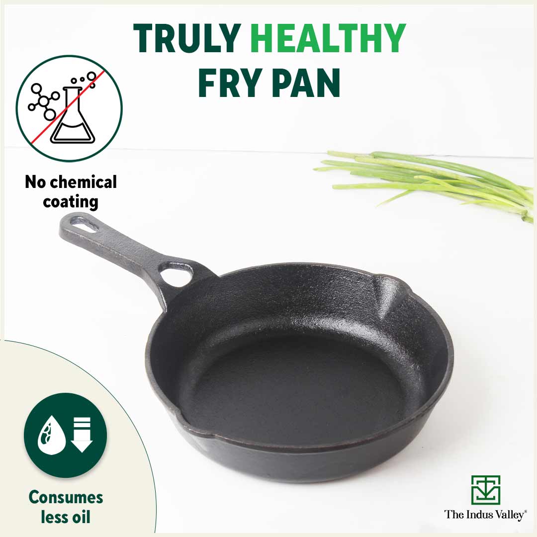 CASTrong Cast Iron Fry Pan/Skillet 20.3cm, Pre-seasoned, Natural Nonstick, 100% Pure, Toxin-free, Induction - Image 4