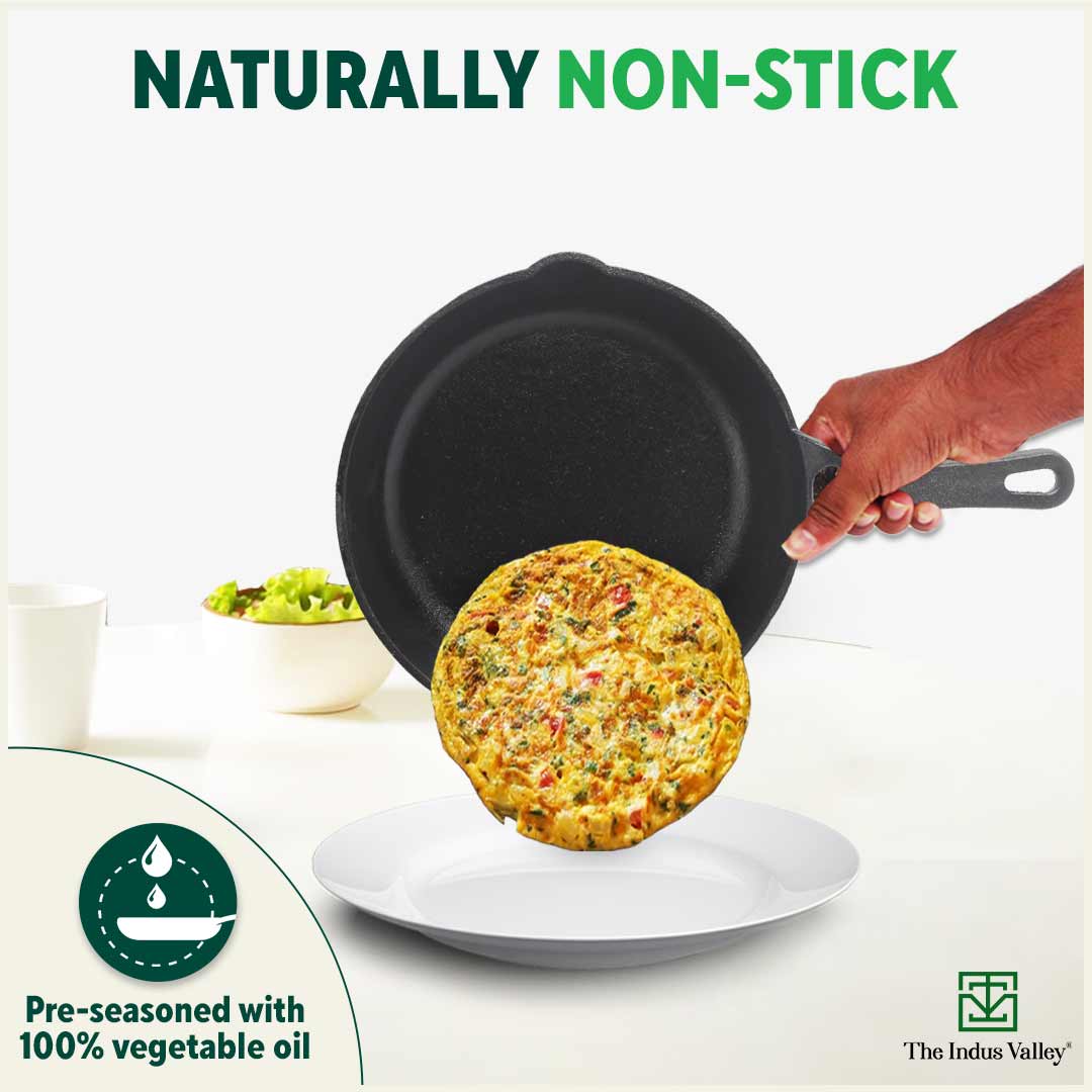 CASTrong Cast Iron Fry Pan/Skillet 20.3cm, Pre-seasoned, Natural Nonstick, 100% Pure, Toxin-free, Induction - Image 8
