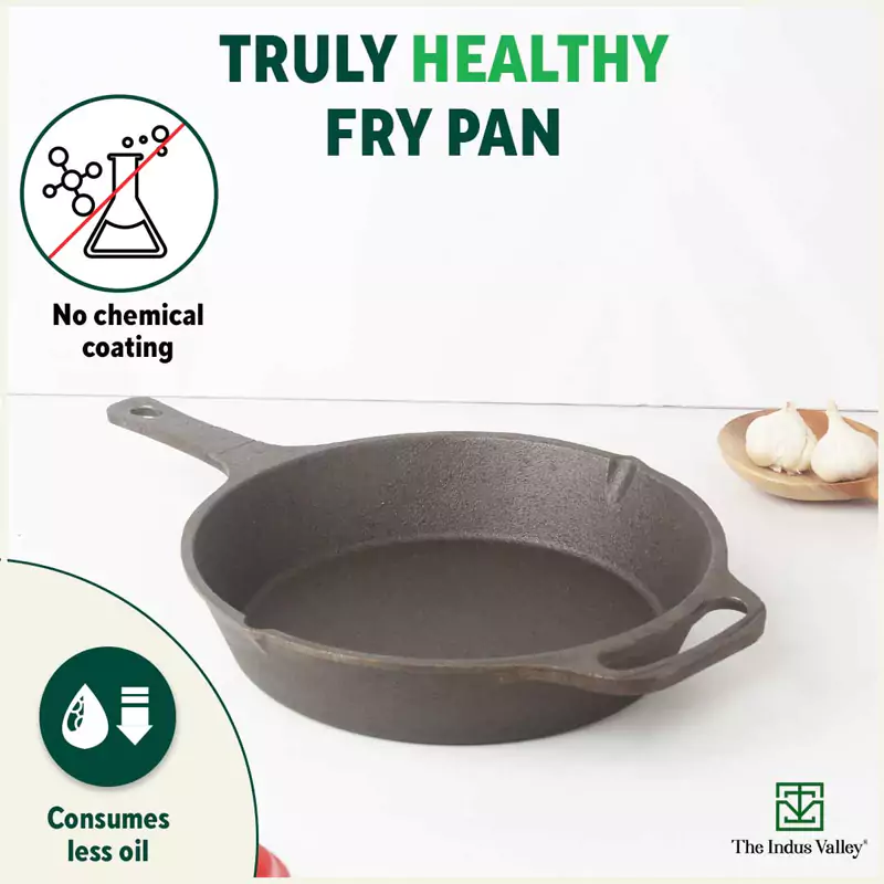 CASTrong Cast Iron Fry Pan 1.9L, Pre-seasoned, Naturally Nonstick, 100% Pure, Toxin-free, Induction - Image 4