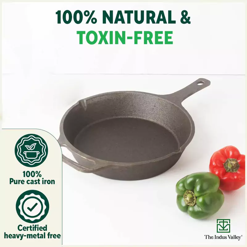 CASTrong Cast Iron Fry Pan 1.9L, Pre-seasoned, Naturally Nonstick, 100% Pure, Toxin-free, Induction - Image 5