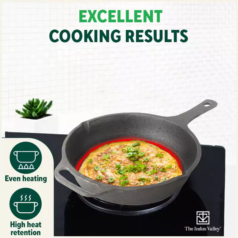 CASTrong Cast Iron Fry Pan 1.9L, Pre-seasoned, Naturally Nonstick, 100% Pure, Toxin-free, Induction - Image 7