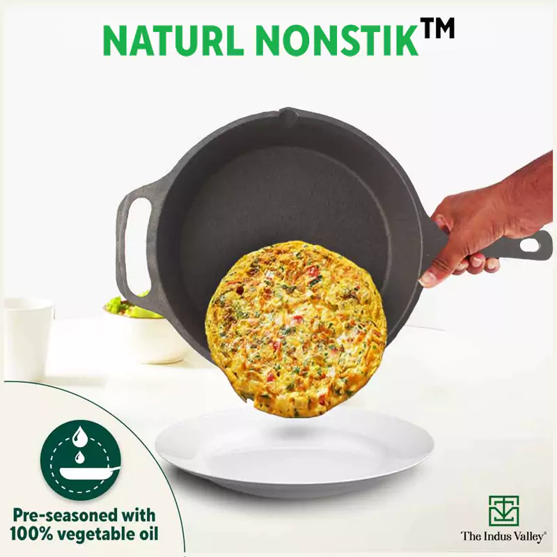 CASTrong Cast Iron Fry Pan 1.9L, Pre-seasoned, Naturally Nonstick, 100% Pure, Toxin-free, Induction - Image 8