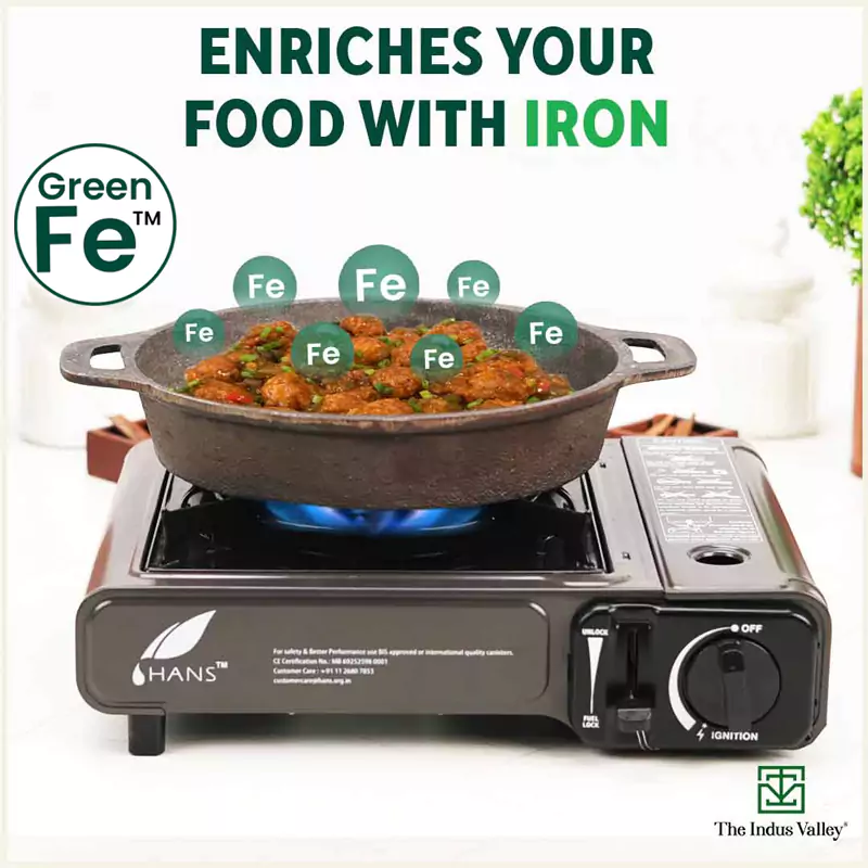 CASTrong Cast Iron Fry Pan 24.6cm, 1.8L, 2 Handles, Pre-seasoned, Naturally Nonstick, 100% Pure, Toxin-free, Induction 2.6kg - Image 5
