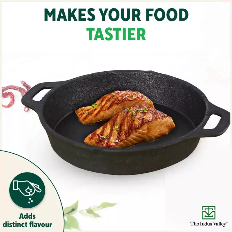 CASTrong Cast Iron Fry Pan 24.6cm, 1.8L, 2 Handles, Pre-seasoned, Naturally Nonstick, 100% Pure, Toxin-free, Induction 2.6kg - Image 8