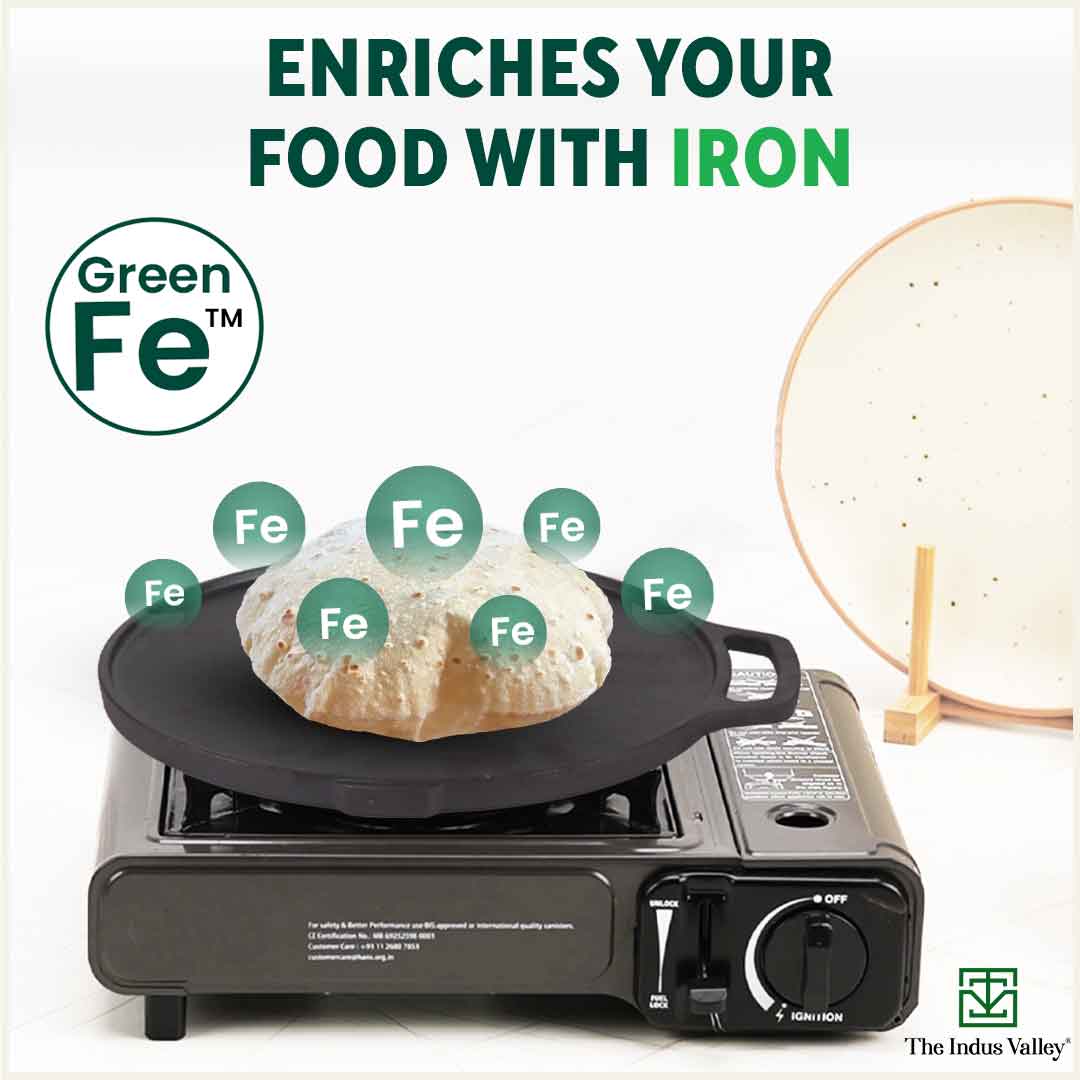 CASTrong Cast Iron 2-in-1 Griddle (Grill Pan + Tawa)26 cm, Pre-seasoned, 100% Pure, Toxin-free, Induction, Round 2.1 Kg - Image 6