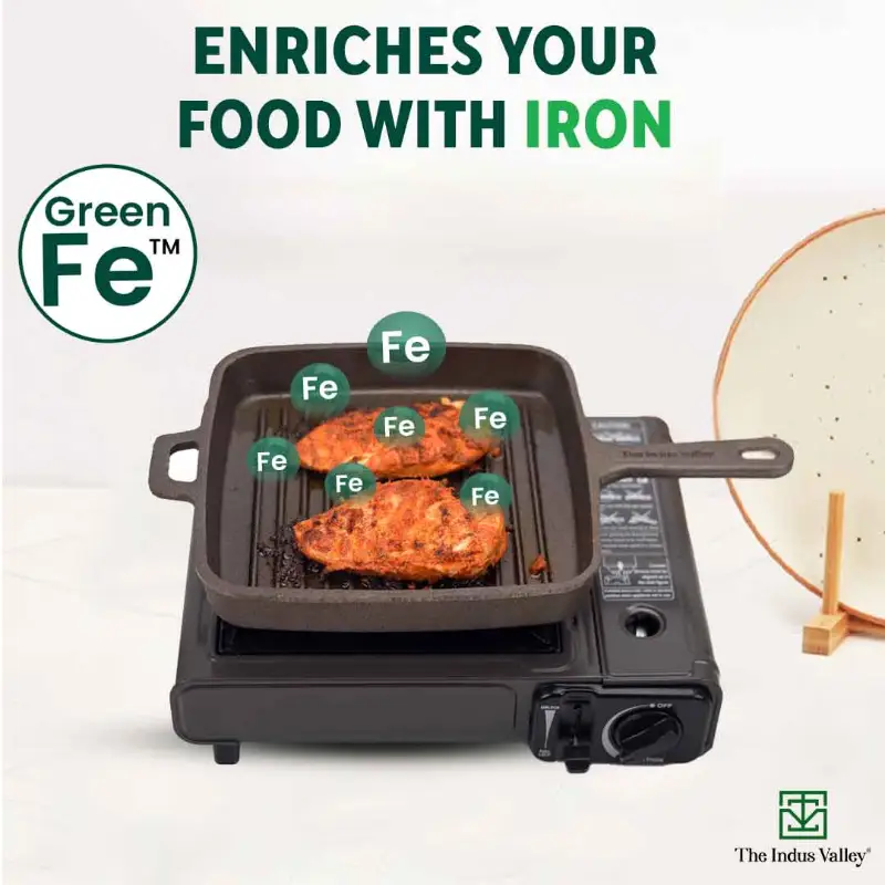 CASTrong Cast Iron Grill Pan 25.5cm, Pre-seasoned, 100% Pure, Toxin-free, Induction 3.4 kg - Image 5