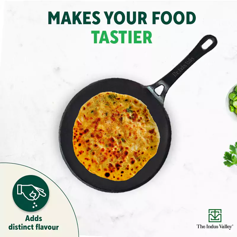 CASTrong Cast Iron Tawa 25.4cm + Free 400 Tadka Pan,Pre-seasoned, Naturally Nonstick, 100% Pure, Toxin-free - Image 9