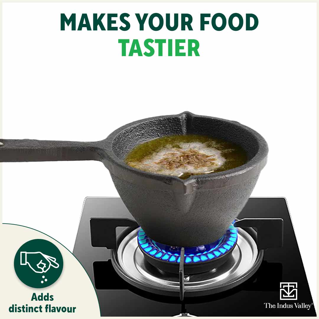 CASTrong Cast Iron Tadka Pan, Pre-seasoned, Natural Nonstick, 100% Pure, Toxin-free, Induction - Image 9