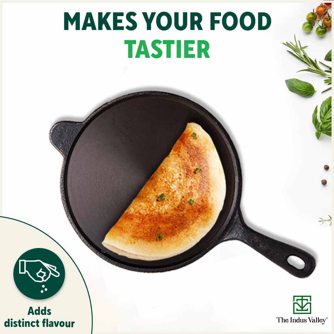 Super Smooth Cast Iron Tawa 26.3cm with Handle,Pre-seasoned, Naturally Nonstick, 100% Pure, Toxin-free, Induction - Image 9