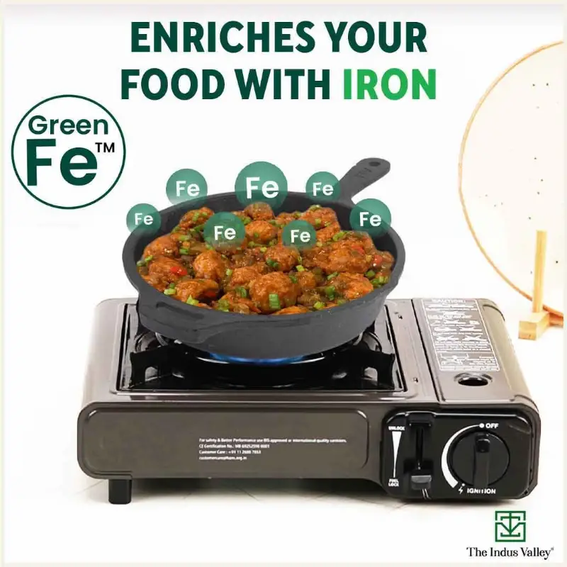 CASTrong Cast Iron Cookware Set: (25.7cm)Tawa+(25cm)Kadai+(25cm)Frypan+Free Flip,Kitchen set for Home, Pre-seasoned,100% Pure,Induction - Image 6