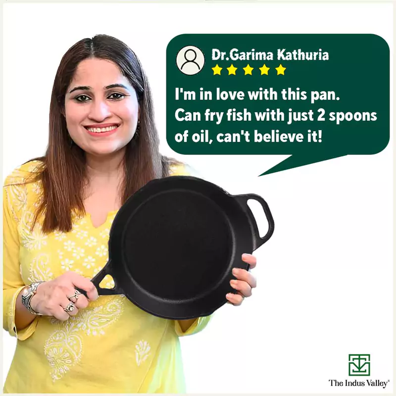 CASTrong Cast Iron Fry Pan/Skillet 25.4cm 1.7L, Pre-seasoned, Naturally Nonstick, 100% Pure, Toxin-free, Induction, Free  110 Spatula - Image 11