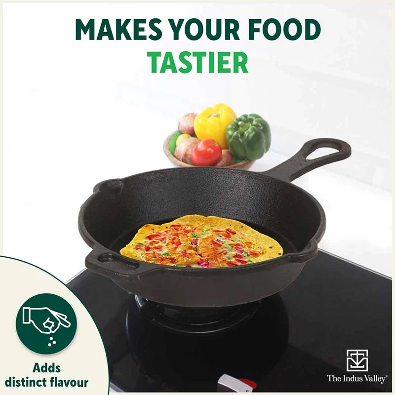 CASTrong Cast Iron Fry Pan/Skillet 23cm 1.4L, Pre-seasoned, Naturally Nonstick, 100% Pure, Toxin-free, Induction - Image 10