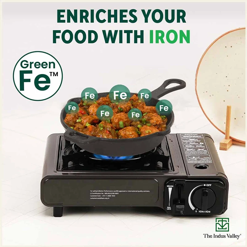 CASTrong Cast Iron Fry Pan/Skillet 23cm 1.4L, Pre-seasoned, Naturally Nonstick, 100% Pure, Toxin-free, Induction - Image 5