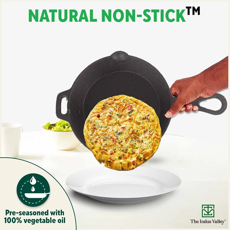 CASTrong Cast Iron Fry Pan/Skillet 23cm 1.4L, Pre-seasoned, Naturally Nonstick, 100% Pure, Toxin-free, Induction - Image 6