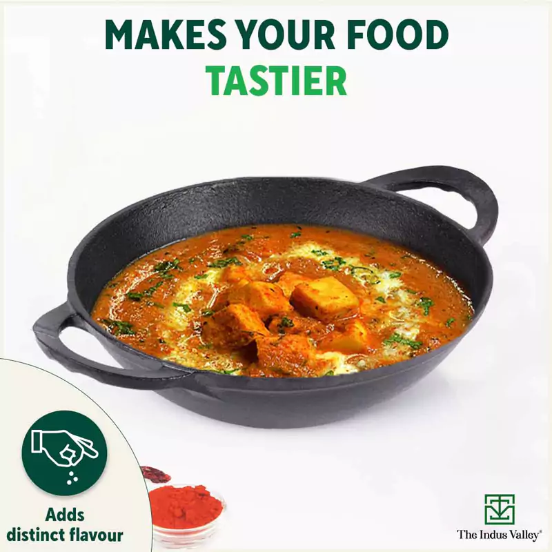 CASTrong Cast Iron Kadai, Pre-seasoned, Nonstick, 100% Pure, Toxin-free, 25.2cm, 2.2L, 2.37kg - Image 8
