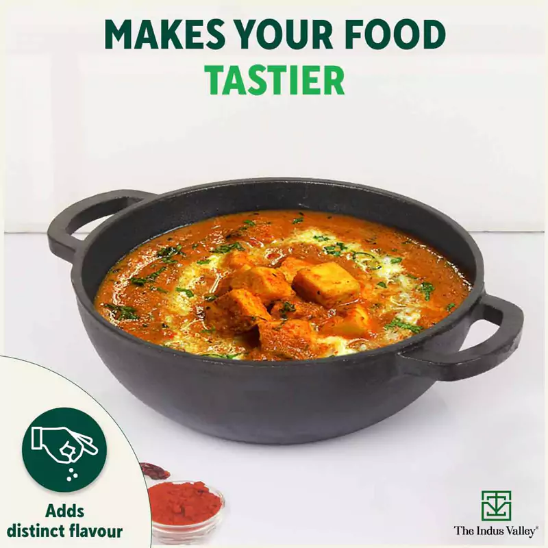 CASTrong Cast Iron Kadai 25.4 cm 2.3L, Pre-seasoned, Naturally Nonstick, 100% Pure, Toxin-free, Induction, Free  110 Spatula - Image 9