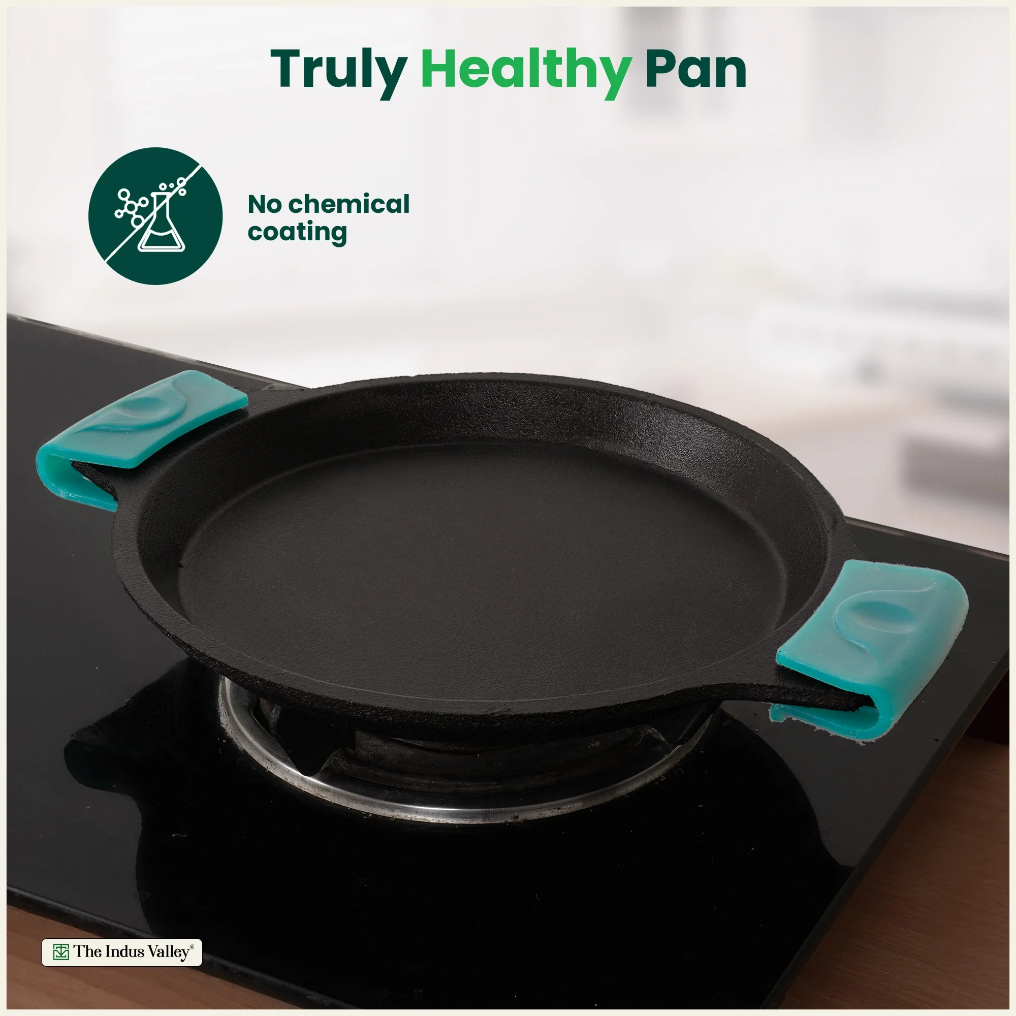 CASTrong Cast Iron Fish Fry pan 25 cm, Pre-seasoned, Naturally Nonstick, 100% Pure, Toxin-free fry pan 1.9 kg - Image 4