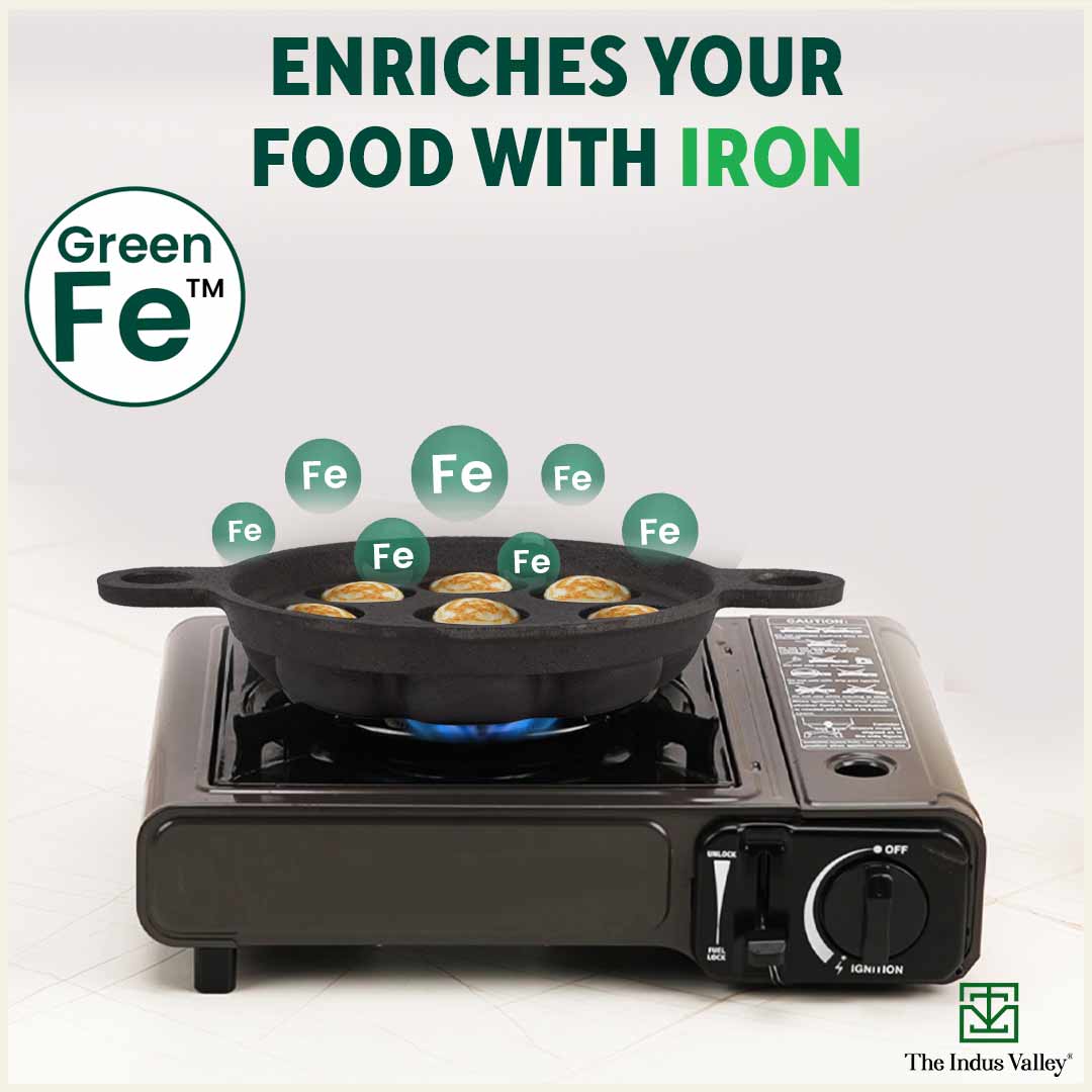 9 Pit CASTrong Cast Iron Paniyaram/Appe Pan,Pre-seasoned, Natural Nonstick, 100% Pure, Toxin-free - Image 5