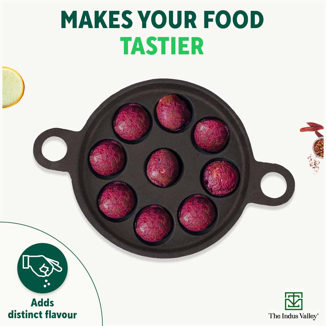 9 Pit CASTrong Cast Iron Paniyaram/Appe Pan,Pre-seasoned, Natural Nonstick, 100% Pure, Toxin-free - Image 8