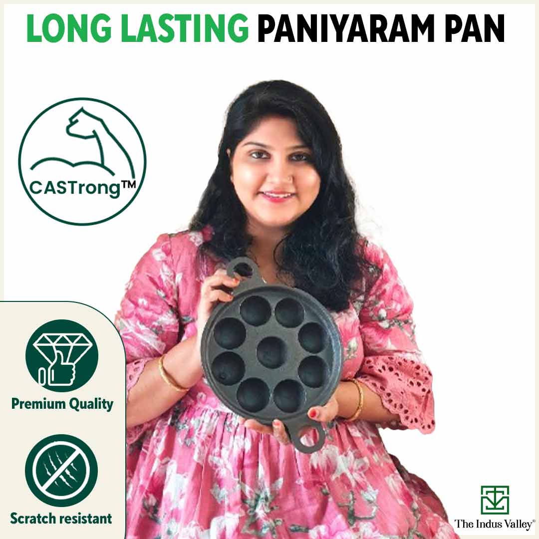 9 Pit CASTrong Cast Iron Paniyaram/Appe Pan,Pre-seasoned, Natural Nonstick, 100% Pure, Toxin-free - Image 9