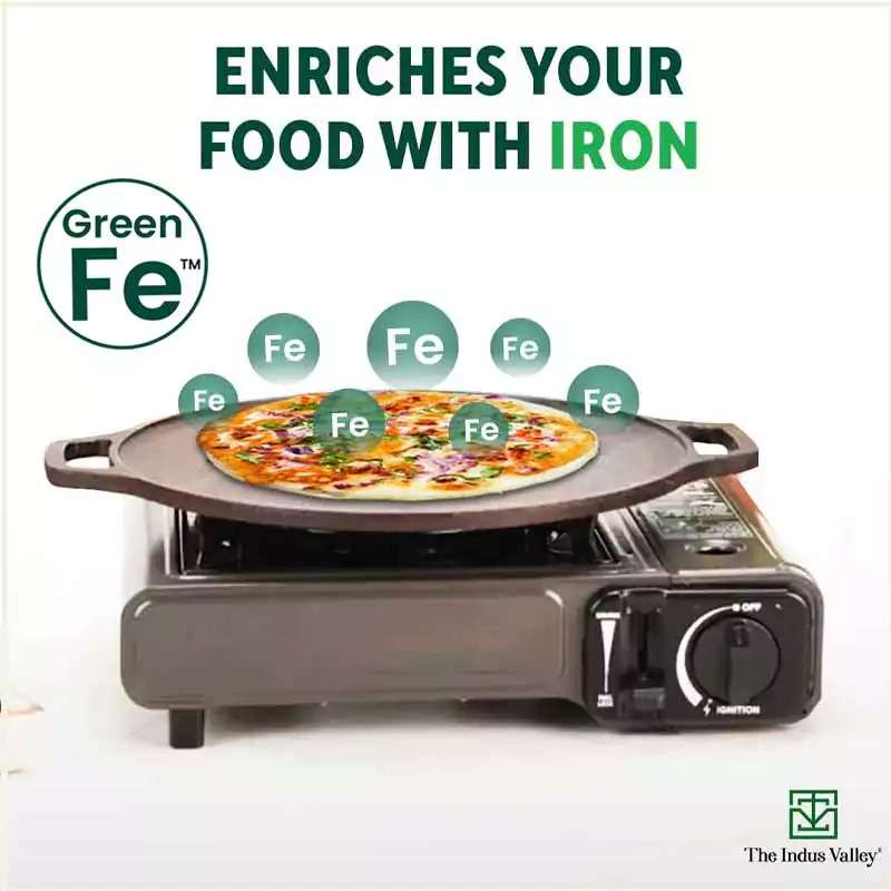 CASTrong Cast Iron Roti/Dosa Tawa 30.2cm, Pre-seasoned, Naturally Nonstick, 100% Pure, Toxin-free, Gas & Induction, Free 110 Spatula - Image 6