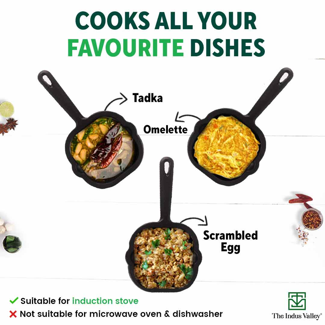 CASTrong Cast Iron Tadka Pan, Square Shaped, Pre-seasoned, Natural Nonstick, 100% Pure, Toxin-free, Induction - Image 10