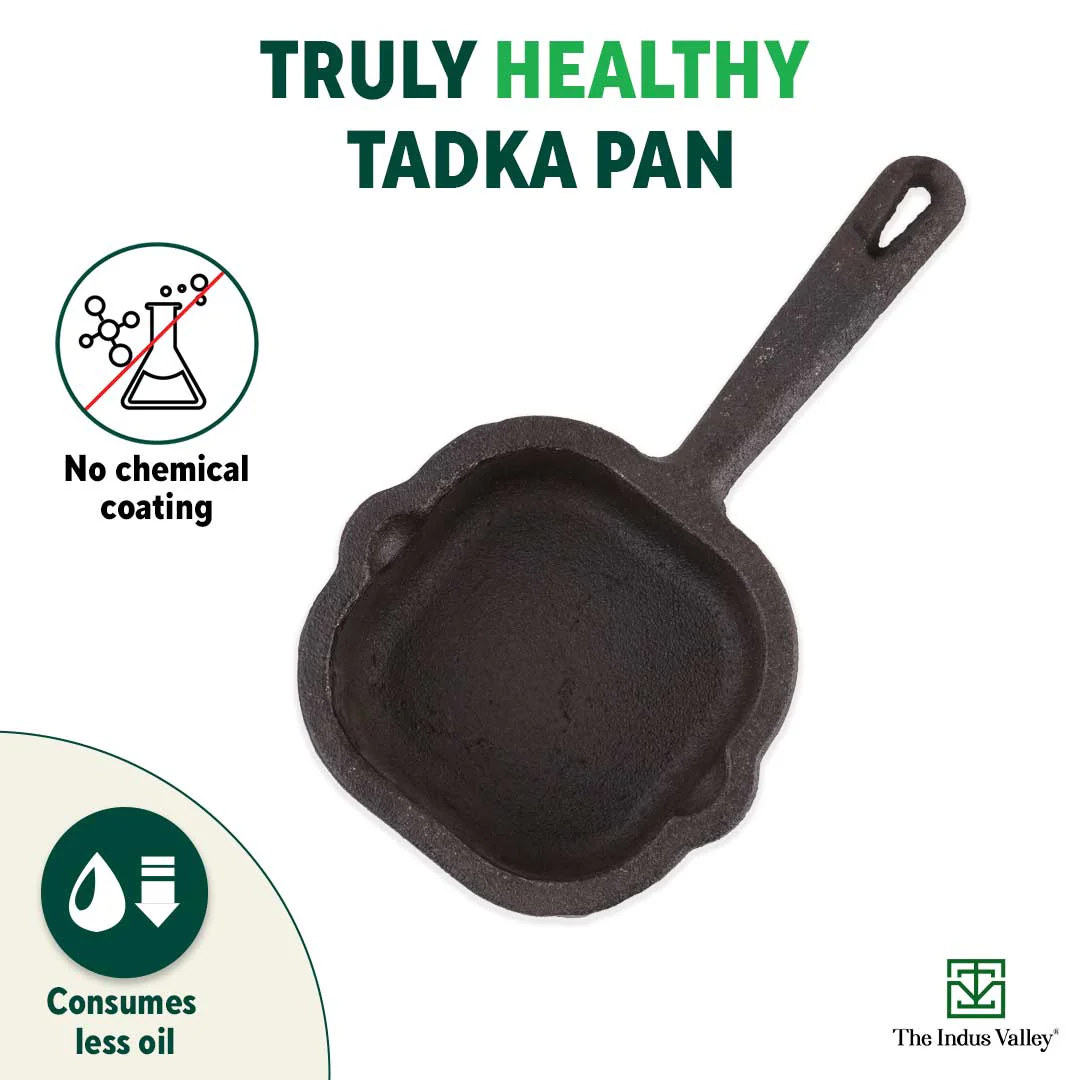 CASTrong Cast Iron Tadka Pan, Square Shaped, Pre-seasoned, Natural Nonstick, 100% Pure, Toxin-free, Induction - Image 3