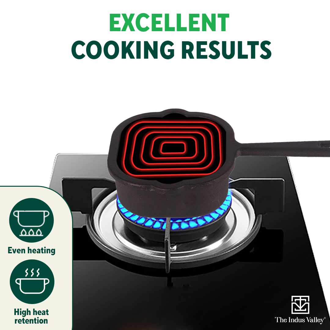 CASTrong Cast Iron Tadka Pan, Square Shaped, Pre-seasoned, Natural Nonstick, 100% Pure, Toxin-free, Induction - Image 6