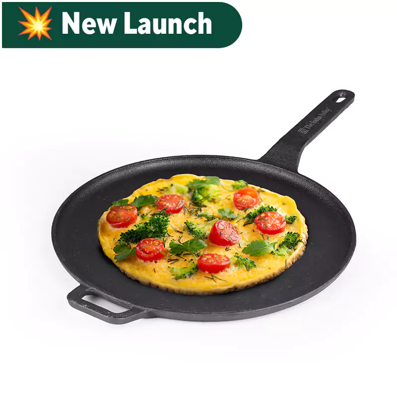CASTrong Cast Iron Tawa With Long Handle 28.5cm, Pre-seasoned, Naturally Nonstick, 100% Pure, Toxin-free, Induction - Image 11