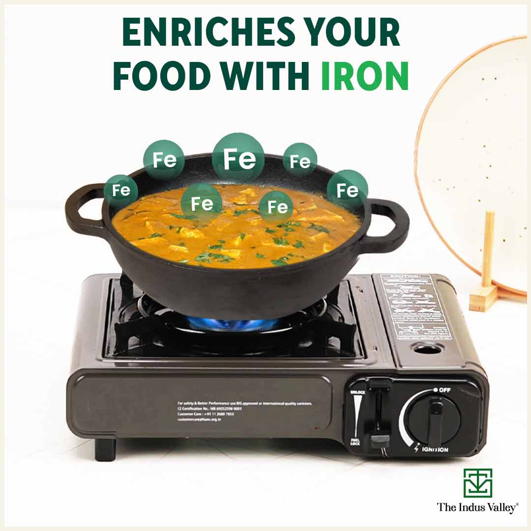 CASTrong Thick Cast Iron 25.4cm Kadai+30.2cm Tawa+Free ₹110 Spatula,Kitchen set for Home, Pre-seasoned,100% Pure,Toxin-free - Image 5