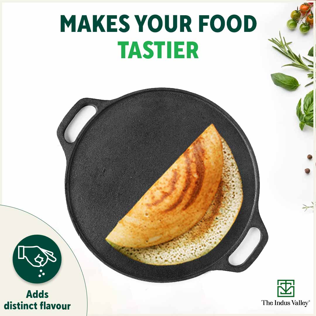 CASTrong Thick Cast Iron 25.4cm Kadai+30.2cm Tawa+Free ₹110 Spatula,Kitchen set for Home, Pre-seasoned,100% Pure,Toxin-free - Image 8