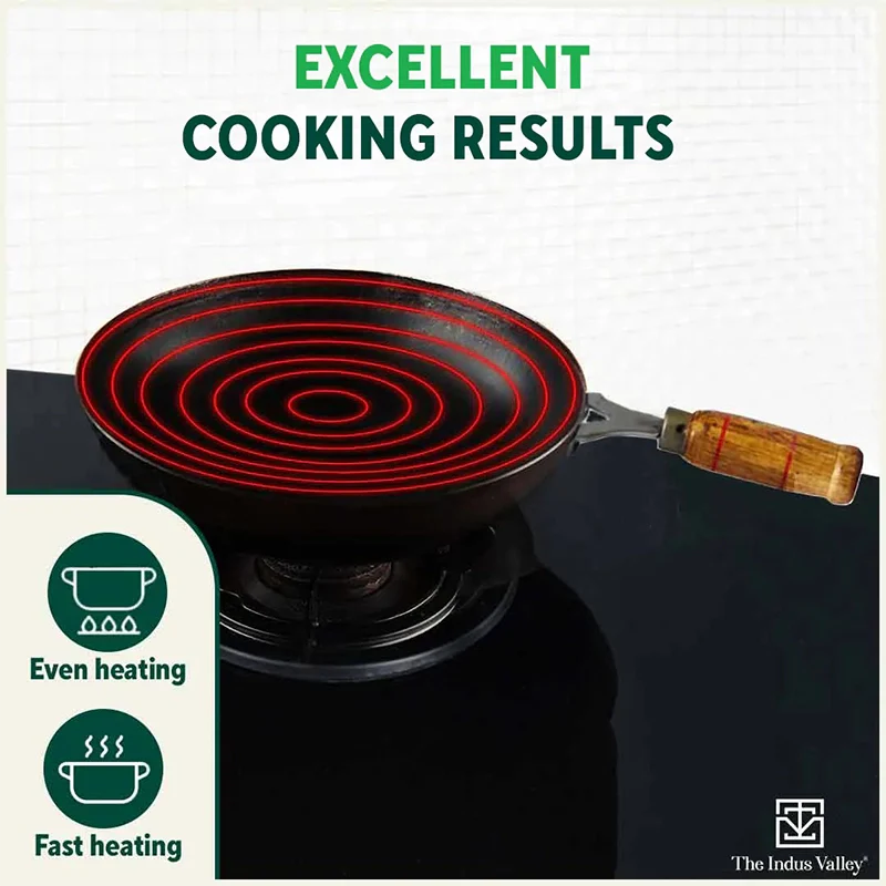 100% Pure Iron Wok 2.2/4.2L with Wooden Handle, Toxin-free Sheet Iron, Pre-seasoned 1/1.5kg - Image 9