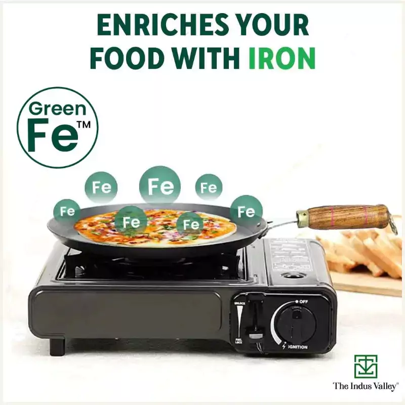 100% Pure Iron Cookware Set: (26.3cm)Tawa+ (25.4cm)Fry Pan+(25.4cm) Wok, Toxin-free Sheet Iron, Pre-seasoned, Induction & Gas, Kitchen Set for Home, Free ₹799 Kadai - Image 6