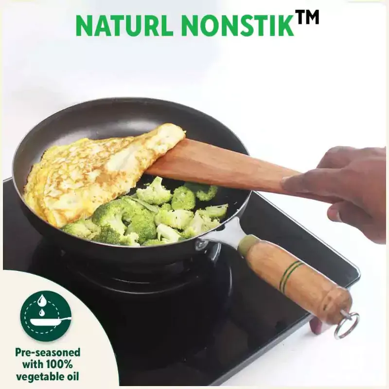 100% Pure Iron Cookware Set: (26.3cm)Tawa+ (25.4cm)Fry Pan+(25.4cm) Wok, Toxin-free Sheet Iron, Pre-seasoned, Induction & Gas, Kitchen Set for Home, Free ₹799 Kadai - Image 8