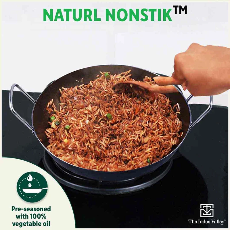 100% Pure Sheet Iron Kadai, Seasoned, Toxin-free, 1.4/2.7/4.4L, 0.6/0.9/1.4kg - Image 6