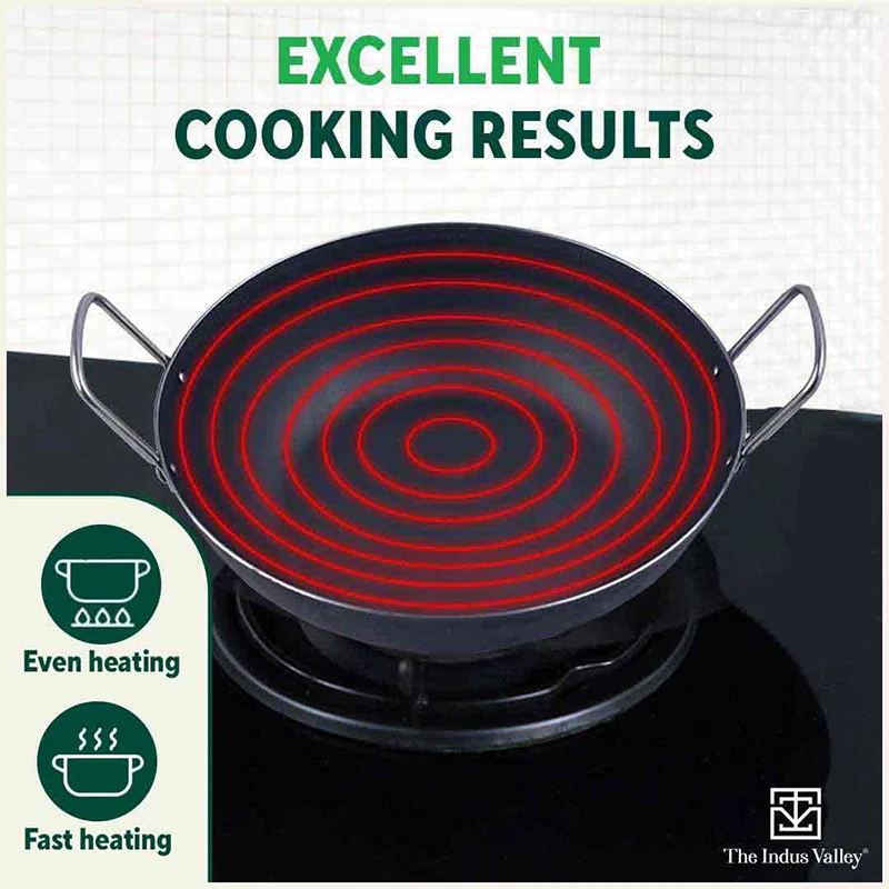 100% Pure Sheet Iron Kadai, Seasoned, Toxin-free, 1.4/2.7/4.4L, 0.6/0.9/1.4kg - Image 9