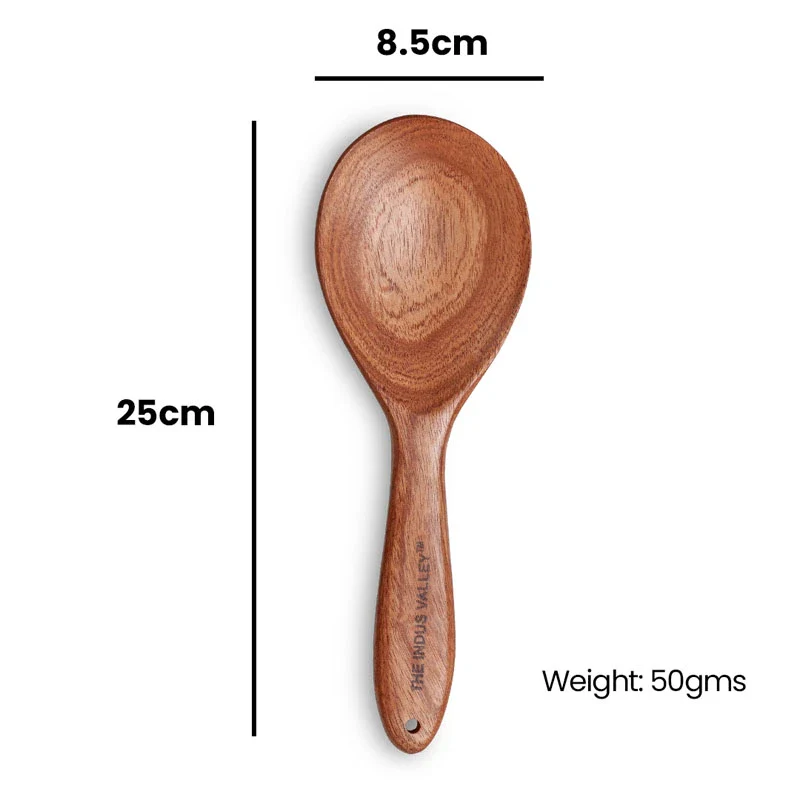 100% Natural Neem Wood Cooking & Serving Spoons/Spatula/Ladles, Set of 6, Toxin-free, Anti-microbial - Image 7