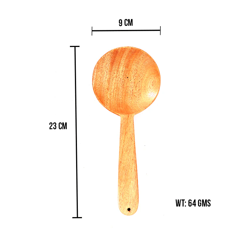 100% Natural Neem Wood Cooking & Serving Spoons/Spatula/Ladles, Set of 6, Toxin-free, Anti-microbial - Image 2